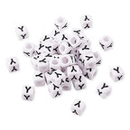 FASHEWELRY 300Pcs Cube White Acrylic Letter Beads 6x6mm Letter Y Alphabet Beads for DIY Bracelet Necklace Jewelry Making - color: Letter Y, size: 6x6x6mm
