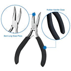 Anezus Jump Rings for Jewelry Making Supplies with Jump Ring Pliers (1200Pcs Dull Silver and Bright Silver)