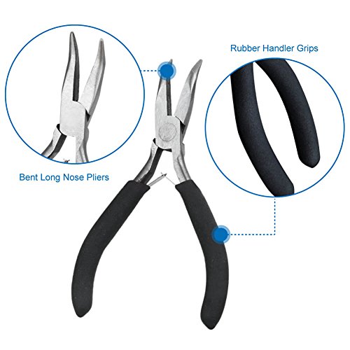 Anezus Jump Rings for Jewelry Making Supplies with Jump Ring Pliers (1200Pcs Dull Silver and Bright Silver)