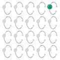 DICOSMETIC 20Pcs Adjustable Blank Ring Platinum Pad Ring Base Half Round Cabochon Ring Brass Bezel Trays Rings Open Cuff Ring Finger Ring Settings Component for DIY Rings Making - color: Platinum