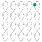 DICOSMETIC 20Pcs Adjustable Blank Ring Platinum Pad Ring Base Half Round Cabochon Ring Brass Bezel Trays Rings Open Cuff Ring Finger Ring Settings Component for DIY Rings Making - color: Platinum