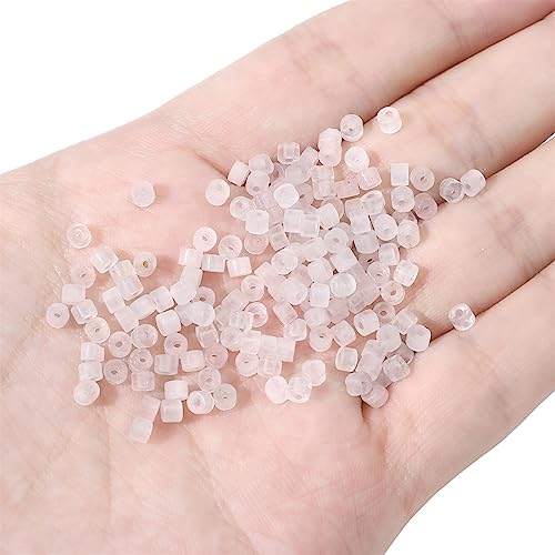 BEADIA Natural Rose Quartz Short Cylinder Beads 2x3mm 155pcs Tube Loose Semi Gemstone Beads for Jewelry Making Design - color: Rose Quartz