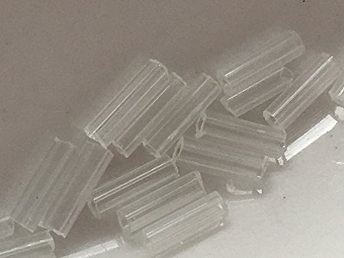 Czech Bugle Beads 40 gr / 1.4 oz Crystal Clear Glass Tube Size #3 7mm - color: Clear