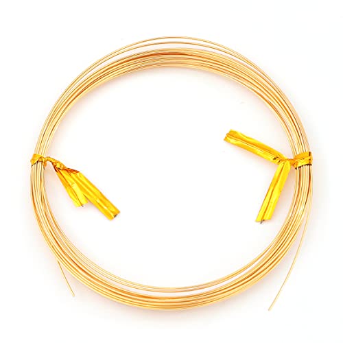 BEADIA 18K Gold Plated Wire 0.6mm 5 Meters Bead Cord for Bracelet Necklace Charm Beading Jewelry Making Findings - size: 0.6mm, style: 18K Gold
