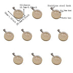 ZenRa 10-Piece Glass Dome Pendant Set with Wooden Base and Hollow Glass Cabochons (20mm, Wood Color) - size: 20mm Dome Wood color