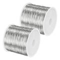 M METERXITY 2Roll 0.4mm Jewelry Wire, 26 Gauge 328FT Craft Wire Copper Beading Wire for Jewelry Making/Planting/Weaving/DIY Crafting, Soft Metal Wires [100M, Silver] - color: Silver, size: 26 Gauge 328FT