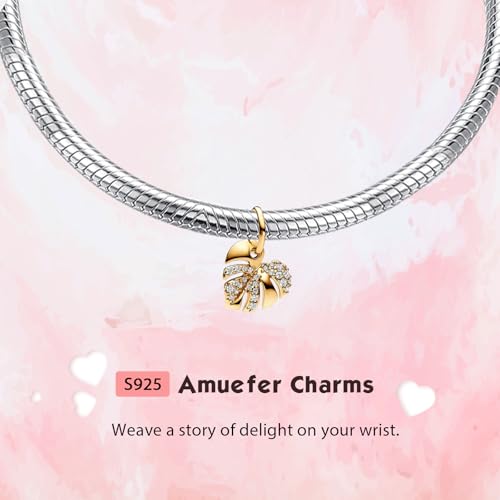 S925 Bead Dangle Charms for Bracelets Necklaces, Compatible with Pandora, Jewelry Making - style: Monstera Leaf Charms 14K Gold Plated