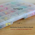 3 Pack Fixed 32 Grids Clear Plastic Storage Box, Transparent Organizer Container Case for Bead, Button, Jewelry, Diamond, Craft Supplies, Small Parts, Sewing Kit, DIY Accessories
