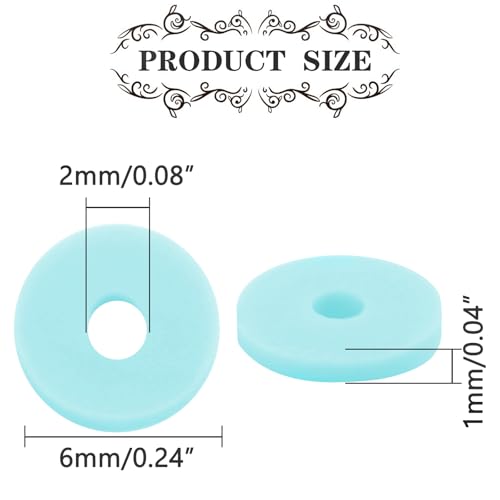 Light Blue Polymer Clay Beads, 6mm Heishi Bead for Jewelry Bracelets Necklace Making 1000PCS - color: Light blue