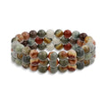 Bling Jewelry Natural Multi Color Semi Precious Gemstone Round Bead 8MM Strand Stackable Stretch Bracelet For Women Men Teen Unisex - color: Multicolor Set