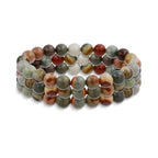 Bling Jewelry Natural Multi Color Semi Precious Gemstone Round Bead 8MM Strand Stackable Stretch Bracelet For Women Men Teen Unisex - color: Multicolor Set