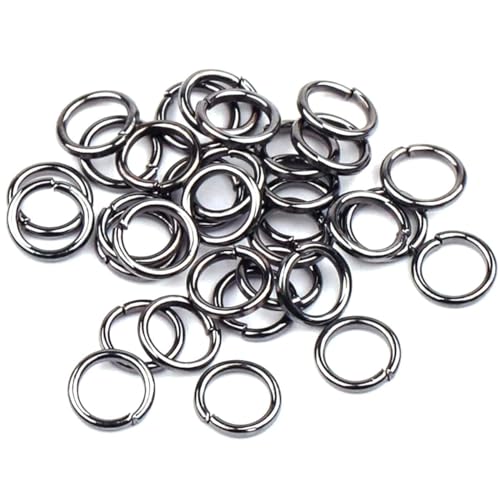 500 Pieces Set Lobster Claw Clasps 100 Lobster Clasps 400 Open Jump Rings for Jewelry Making Bracelet Necklace DIY Jewelry Making Findings Crafts Fastener Hook (Gun Black) - color: Gun Black