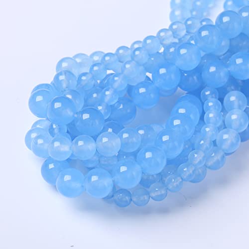 8MM Blue Chalcedony Round Loose Beads Natural Gem Beads Crystal Energy Stone Beads for Jewelry Making DIY Bracelet Necklace - color: Blue Chalcedony, size: 8MM