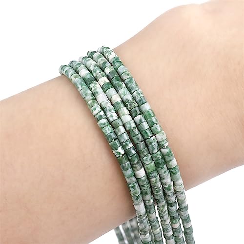 BEADIA Natural African Jade Spacer Beads Caps Flat Round Loose Beads for Beading Jewelry Making 3mmx2mm 38cm - color: African Jade, size: Flat Round 3mm x 2mm