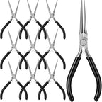 10 Pcs Mini Needle Nose Pliers Bulk, 6 Inch Precision Pliers Set with Extra Long Tips for Jewelry Making, Wire Wrapping, Small Object Gripping, DIY Project (Black) - color: Black