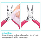 SPEEDWOX Mini Round Nose Pink PVC Handle Pliers - 3" Jewelry Making & Wire Wrapping DIY Craft Hobby Supplies - style: 3" Round Nose Pliers