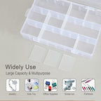 2Pack 12 Grids Craft Organizers and Storage Bead Organizer Tackle Box Organizer with Adjustable Divider, Plastic, Clear