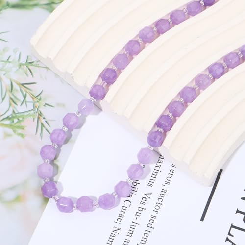 8mm Faceted Natural Amethyst Stone Loose Round Semi Gemstone Beads for Bracelet Necklace Jewelry DIY Making - color: Amethyst-1