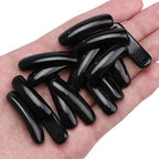 BEADIA Natural Curved Black Obsidian Stone Beads 36x10mm 4pcs for DIY Bracelet Jewelry Making - color: Black Obsidian