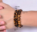 Tiger Eye Beads 8mm Round Natural Gemstone Loose Beads for Jewelry Making Bracelets DIY Crafts