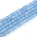 1 Strand Natural White Jade Rondelle Beads Strands Dyed Gemstone Beads Spacers for Jewelry Making Bracelets Necklace DIY Crafts 4.5x2.5~3mm 14.5" About 142~148pcs/strand Light Sky Blue - color: Light Sky Blue