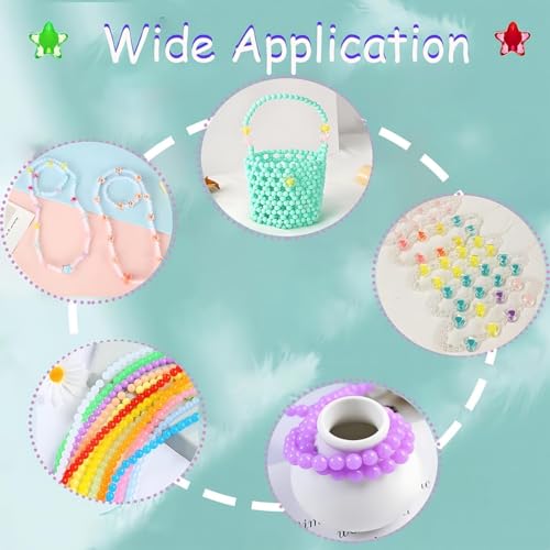 420 Adorable Acrylic Beads Set - Cute Mixed Shape Stars, Hearts, Flowers and Round Beads for DIY Jewelry, Hair Accessories and Crafts