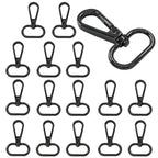16 Pack Swivel Lobster Clasps, 1 Inch Black Lobster Claw Clasps for Keychains, Oval Ring Swivel Snap Hooks Metal Lobster Clips for Purse, Snap Tabs, Craft Making - color: Black