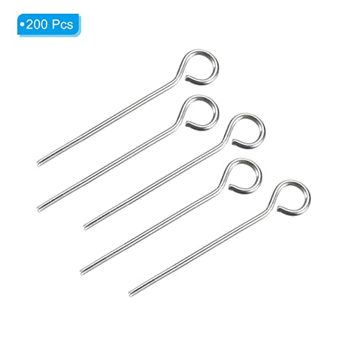 PATIKIL 200Pcs 304 Stainless Steel Jewelry Eye Pins 18mm 22 Gauge Silver Open Eye Pins for Jewelry Making DIY Craft Necklaces Bracelets Earrings - color: Silver, size: 18mm