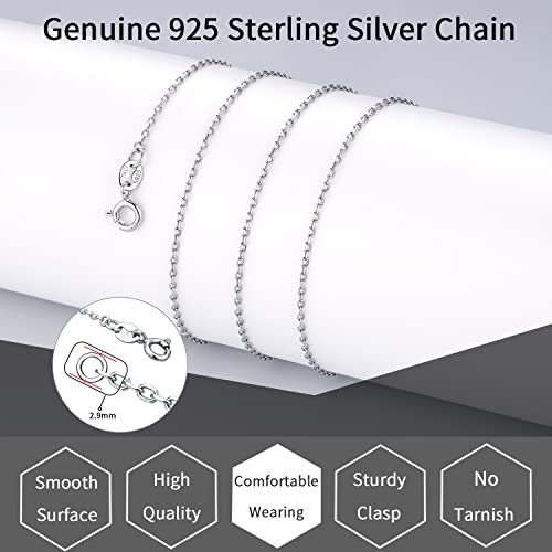 Jewlpire 925 Sterling Silver Chain Necklace Chain for Women 1.1mm Cable Chains Necklace Upgraded Spring-Ring Clasp - Thin & Sturdy Women's Chains Necklaces 14 16 18 20 22 24 Inch - color: 925 Sterling Silver, size: 16 Inch
