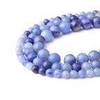 Natural Stone 6mm Blue Point Smooth Round Loose Beads Energy Gemstone DIY for Jewelry Making Bracelet Necklace 1 Strand 15" - color: Blue Point, size: 6mm