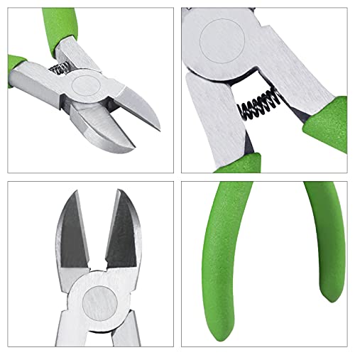 Precision Diagonal Cutting Pliers 4-Inch Wire Cutters Diagonal Side Cutters Small Wire Flush Cutters Spring Loaded Wire Snips for Jewelry Making Cutting Plastic Cable Ties - style: Diagonal Pliers