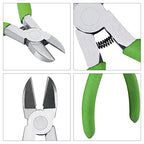 Precision Diagonal Cutting Pliers 4-Inch Wire Cutters Diagonal Side Cutters Small Wire Flush Cutters Spring Loaded Wire Snips for Jewelry Making Cutting Plastic Cable Ties - style: Diagonal Pliers