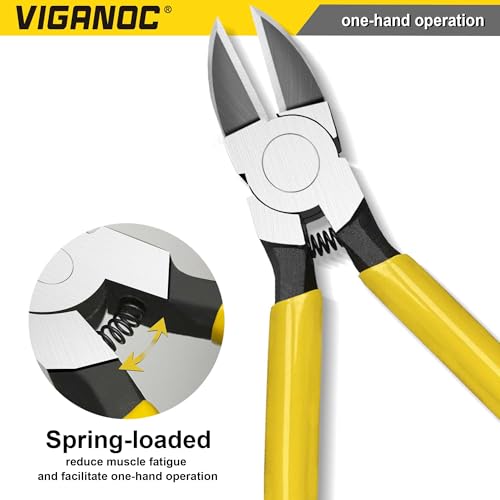 7-inch Ultra Sharp Side Cutter Set with Spring Loaded, Flush Cutting Pliers, Diagonal Cutting Plier for Jewelry Making, Electrical, Crafting, Flowers, Plastics - style: 7" Side Cutter