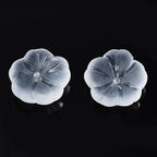 KISSITTY 100pcs Flower Glass Beads Frosted Clear Crystal Aesthetic Flowers Drilled Bead Caps Charm Spacers for DIY Necklaces Earrings Bracelets Jewelry Craft Making for Women - color: Frosted Clear