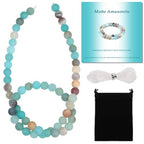 Stone Beads, 60pcs Matte Amazonite, 6mm Round Loose Beads for Jewelry Making, Bracelets, with Bag, String & Card - color: Matte Amazonite Beads, size: 6mm