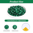 1 Box 94-98PCS 8MM Natural Green Jade Gemstone Round Beads with Elastic Thread Stone Energy Power Crystal Chakra Patrick Polished Bead for Jewelry Making Necklace Bracelet DIY Craft Supply