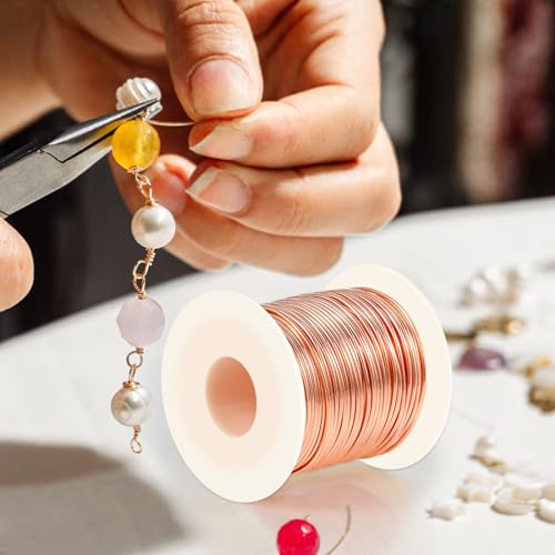 99.9% Dead Soft Copper Wire, 16 Gauge/ 1.3 mm Diameter, 127 Feet / 39m, 1 Pound Spool Pure Copper Wire, Jewelry Making Wire for Crafts, Christmas Wreaths Tree, Garland and Floral Flower Arrangements - size: 16 Gauge(1.3 Mm), 1 Pound,