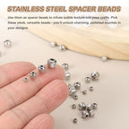 PATIKIL 100Pcs Stainless Steel Saucer Beads 1.5mm Hole Small Saucer Spacer Beads for DIY Jewelry Making Earrings Bracelets Necklaces Crafts, Silver - size: 1.5 x 3 x 1.5mm (L x W x H)