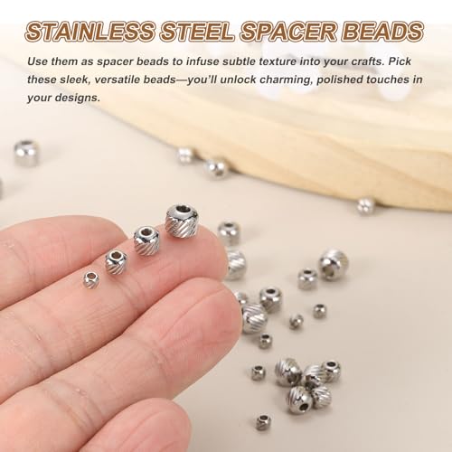 PATIKIL 100Pcs Stainless Steel Saucer Beads 2mm Hole Small Saucer Spacer Beads for DIY Jewelry Making Earrings Necklaces Crafts, Silver - size: 2 x 5 x 2mm (L x W x H)