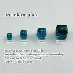 100pcs 6mm Crystal Glass Cube Beads Square Glass Beads Crystal Spacer Beads for Bracelets Necklace Earring DIY Jewelry Making Craft(Peacock Blue) - color: Peacock Blue, size: 6mm