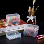 SATINIOR 12 Pack Clear Plastic Beads Storage Containers Box with Hinged Lid for Beads and More (3.54 x 2.36 x 1.26 Inch) - size: 3.54 x 2.36 x 1.26 Inch