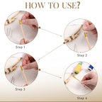 Tambour Embroidery Micro Crochet Hook Wood Handle with 3 Needles Tambour Crochet Hooks Embroidery Kit Beads Latch Beaded Needle French Drum Hooks for Sequin Beading Knitting DIY Sewing
