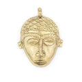 TheBeadChest African Brass Mask Pendant (75x55mm): Genuine West African Mask Design for DIY Jewelry & Necklaces - color: Brass, size: Large (75x55mm)