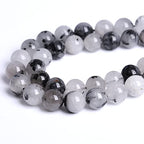 90pcs 4mm AAA Natural Black Quartz Rutilated Beads Round Loose Beads for Jewelry Making DIY Bracelet Crystal Energy Healing Power Stone (Black Rutilated Quartz Crystal, 4mm) - color: Black Rutilated Quartz Crystal, size: 4mm