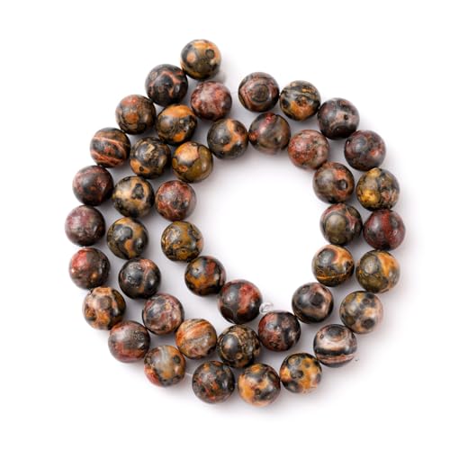 6mm 60pcs DIY Natural Leopard Skin Jasper Stone Beads Round Healing Crystal Gemstone Loose Beads for Jewelry Making Handmade Bracelet Necklace - color: Leopard Skin Jasper, size: 6mm