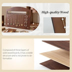 SCUNDA Wooden Jewelry Stand, Wooden Necklace Display Stand with 23 Slots, Real Wood Jewelry Organizer Board for Women, Portable Necklace Holder for Craft Fairs, Home, and Exhibitions, 11" x 7.9"