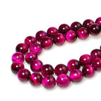 MJDCB Stone Beads 12mm 30pcs Round Rose Red Tiger's Eye Loose Gemstone Bead Charms for Jewelry Making Bracelet Necklace Earring Pendant - color: Rose Red Tiger's Eye, size: 12mm