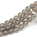 MJDCB 7A Natural Grey Agate Gemstone Round Stone Beads for Jewelry Making DIY Bracelet Necklace (8mm) - color: Gray Agate, size: 8mm