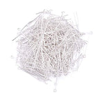 BEADIA Open Eye Pins Silver Head Pins for DIY Jewelry Making 40mm 200pcs - color: Silver, size: 40mm