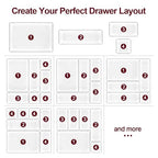 60 Pcs Makeup Drawer Organizer Set, 4 Sizes Versatile Bathroom and Vanity Drawer Organizer for Makeup, Non-Slip Desk Organizer Trays for Bedroom, Office, Fits Jewelry and Office Supplies - size: 60Pack